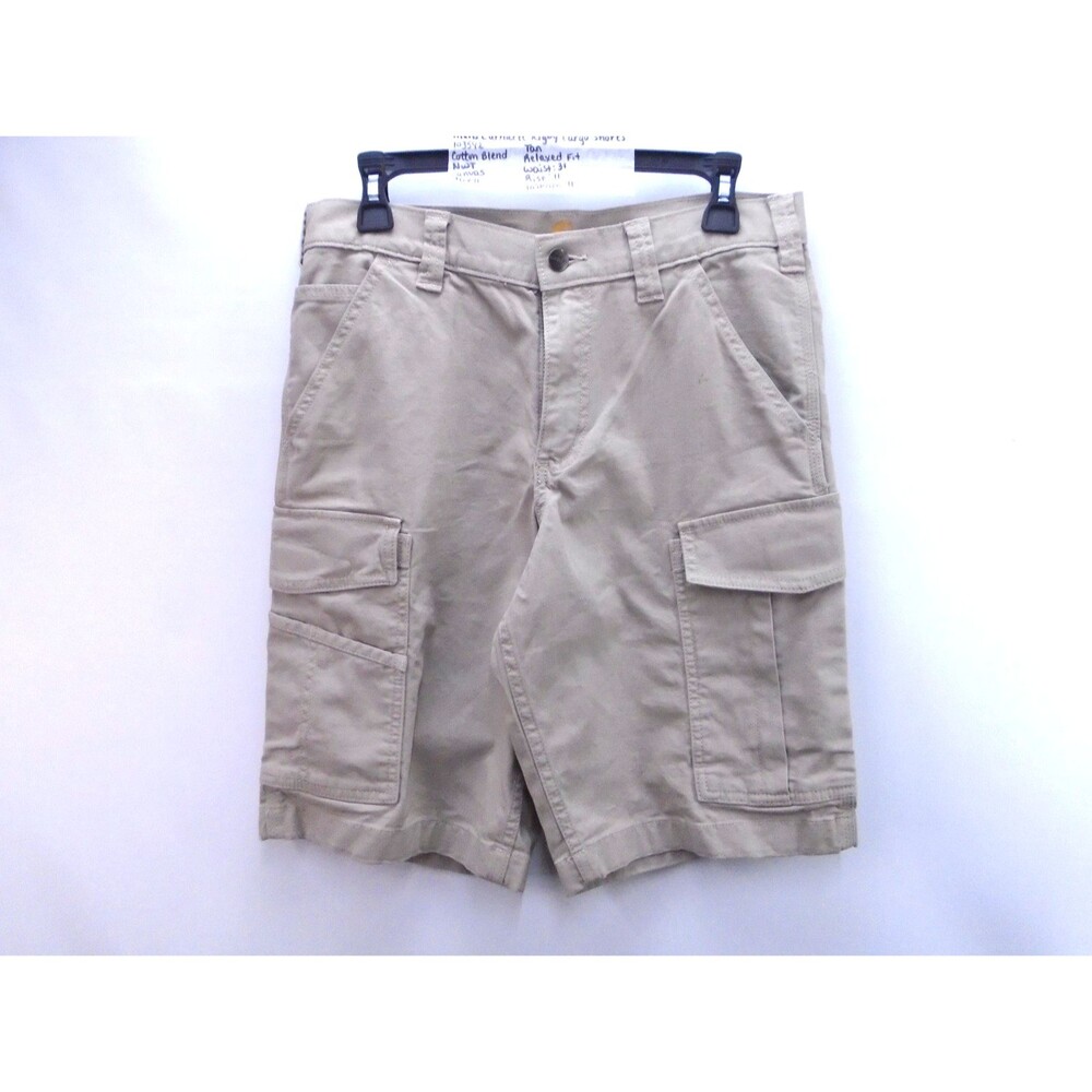 Carhartt Rigby Cargo Shorts Men 31 (30x11) Beige Canvas Stretch Relaxed Fit NWT